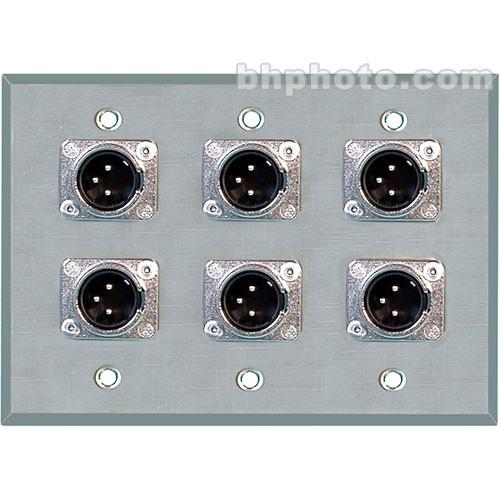 TecNec WPL-3103 Wall Plate with 6 3-Pin XLR Connectors WPL-3103