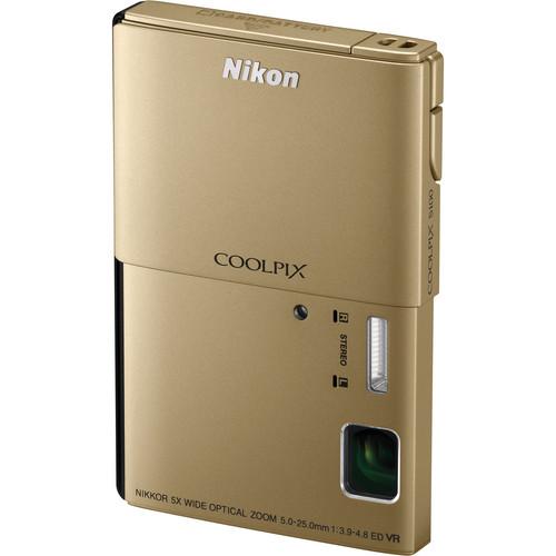 Used Nikon CoolPix S100 Digital Camera (Gold) 26282B
