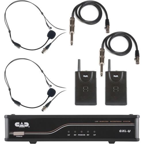 CAD UHF Dual Channel 2 Bodypack Wireless Microphone and GXLUBB-K