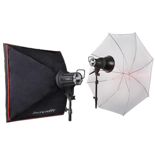 Interfit EX150 MKIII 2 Monolight Umbrella/Softbox Kit INT352