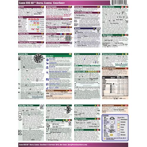 PhotoBert Cheat Sheet for the Canon EOS 6D Digital TC139-12, PhotoBert, Cheat, Sheet, the, Canon, EOS, 6D, Digital, TC139-12,