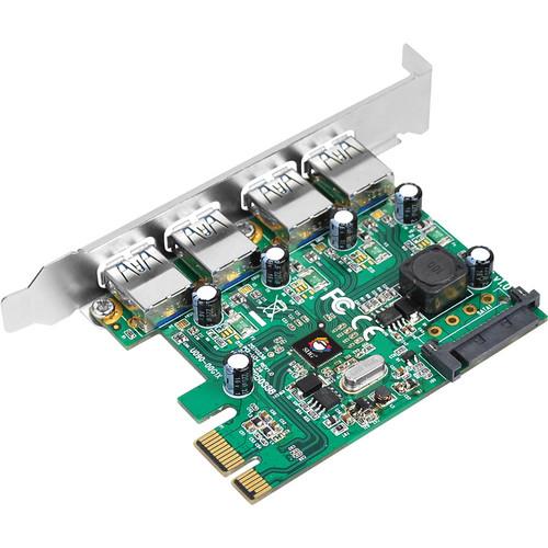 SIIG 4-Port USB 3.0 SuperSpeed PCIe Adapter Card JU-P40412-S1, SIIG, 4-Port, USB, 3.0, SuperSpeed, PCIe, Adapter, Card, JU-P40412-S1