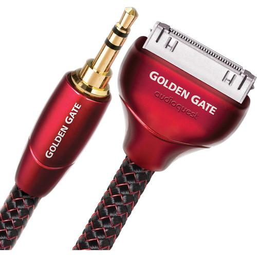 AudioQuest 3.3' Golden Gate 30-Pin iPod to 3.5mm Cable GOLDG01IM, AudioQuest, 3.3', Golden, Gate, 30-Pin, iPod, to, 3.5mm, Cable, GOLDG01IM