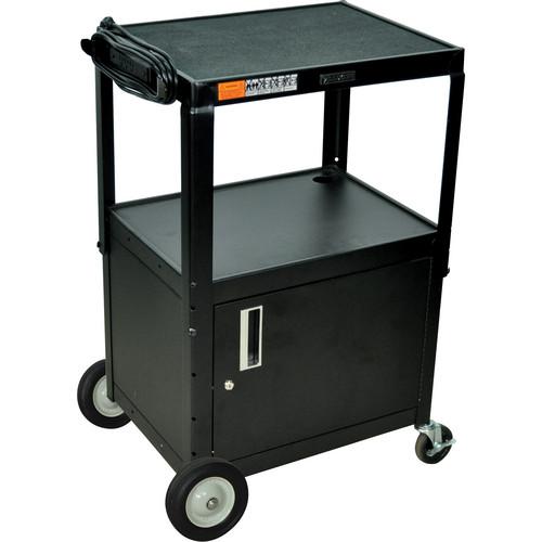 H. Wilson W42ACBE Adjustable Height Steel A/V Cart W42ACBE, H., Wilson, W42ACBE, Adjustable, Height, Steel, A/V, Cart, W42ACBE,