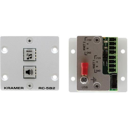 Kramer RC-5B2 Wall Plate Insert 2-Button Auxiliary RC-5B2