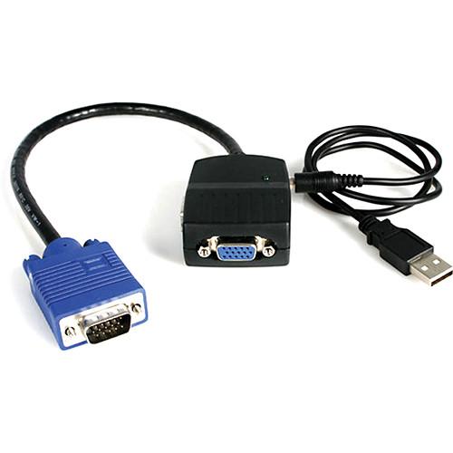 StarTech 2-Port VGA Video Splitter (Black, USB Powered) ST122LE