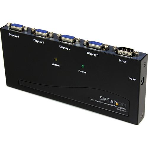 StarTech 4-Port High Resolution VGA Video Splitter ST124PRO, StarTech, 4-Port, High, Resolution, VGA, Video, Splitter, ST124PRO,