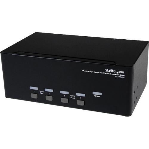 StarTech 4-Port Triple Monitor DVI USB KVM Switch SV431TDVIUA