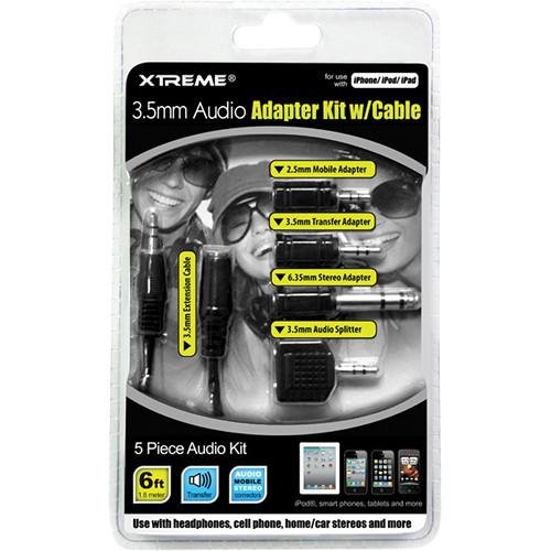 Xtreme Cables 3.5mm Audio Adapter Kit with Cable 50655, Xtreme, Cables, 3.5mm, Audio, Adapter, Kit, with, Cable, 50655,