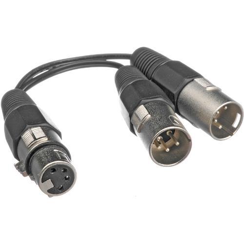 Bescor 4-Pin XLR Female to 2 4-Pin XLR Male Y-Cable - XLRYM, Bescor, 4-Pin, XLR, Female, to, 2, 4-Pin, XLR, Male, Y-Cable, XLRYM,