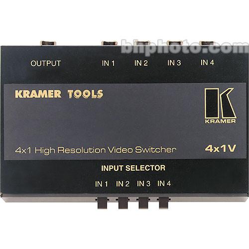 Kramer 4X1V Mechanical Video Switcher, 4x1, (RCA) 4X1V