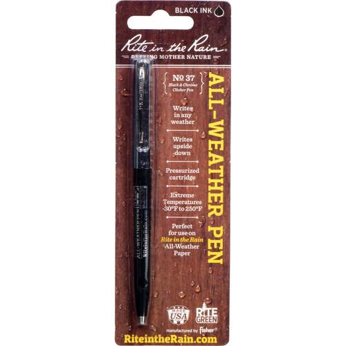 Rite in The Rain All-Weather Pen - Black with Chrome Barrel 37