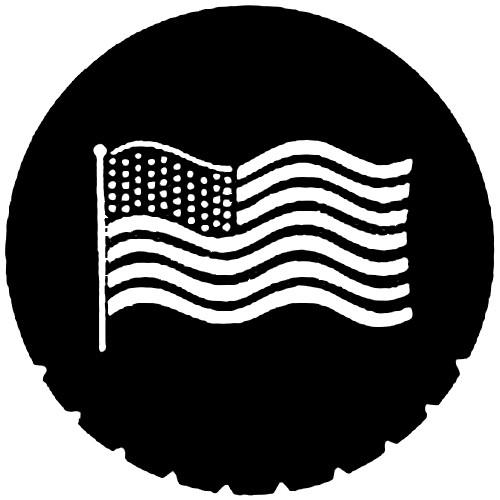 Rosco Steel Gobo #7122 - Waving U.S. Flag - Size A 250771221000, Rosco, Steel, Gobo, #7122, Waving, U.S., Flag, Size, A, 250771221000