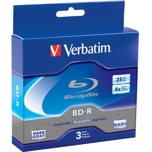 Verbatim BD-R 25GB 4X Branded 3pk Jewel Case 96928, Verbatim, BD-R, 25GB, 4X, Branded, 3pk, Jewel, Case, 96928,