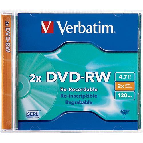 Verbatim DVD-RW 4.7GB, 2x Recordable Disc in Jewel Case 94501, Verbatim, DVD-RW, 4.7GB, 2x, Recordable, Disc, in, Jewel, Case, 94501