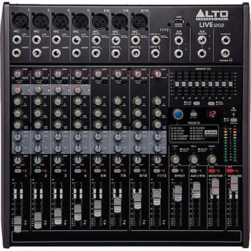 Alto Live 1202 12-Channel/2-Bus Mixer with DSP and USB LIVE 1202, Alto, Live, 1202, 12-Channel/2-Bus, Mixer, with, DSP, USB, LIVE, 1202