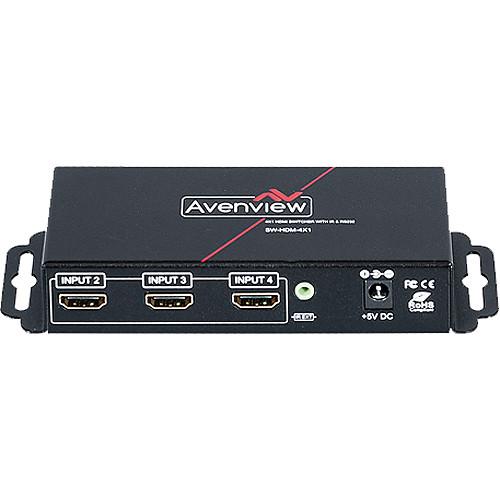 Avenview 4x1 HDMI Switcher with IR & RS232 Control