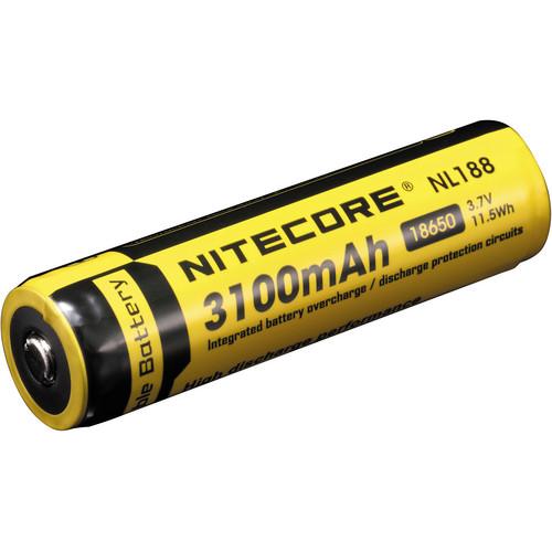 NITECORE 18650 Li-Ion Rechargeable Battery (3.7V, 3100mAh) NL188, NITECORE, 18650, Li-Ion, Rechargeable, Battery, 3.7V, 3100mAh, NL188