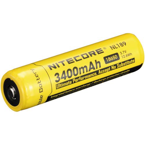 NITECORE 18650 Li-Ion Rechargeable Battery (3.7V, 3400mAh) NL189, NITECORE, 18650, Li-Ion, Rechargeable, Battery, 3.7V, 3400mAh, NL189