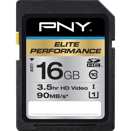 PNY Technologies 16GB Elite Performance SDHC Class P-SDH16U1H-GE, PNY, Technologies, 16GB, Elite, Performance, SDHC, Class, P-SDH16U1H-GE