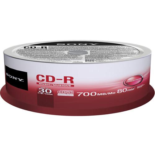 Sony CD-R 700MB Recordable Media Spindle (30 Discs) 30CRM80SP, Sony, CD-R, 700MB, Recordable, Media, Spindle, 30, Discs, 30CRM80SP
