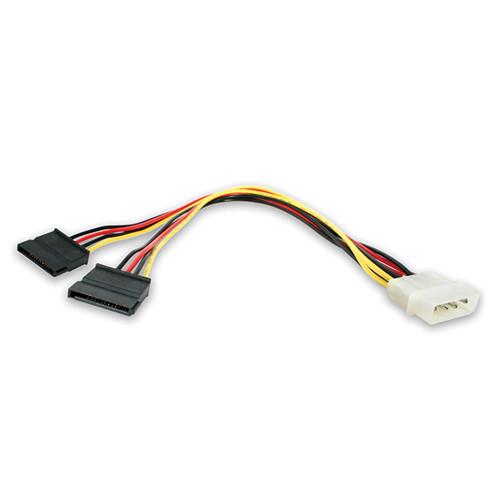 StarTech LP4 Male to 2x SATA Power Cable Y Adapter PYO2LP4SATA
