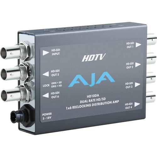 AJA HD10DA 1x6 HD/SD-SDI Re-Clocking Distribution Amp HD10DA