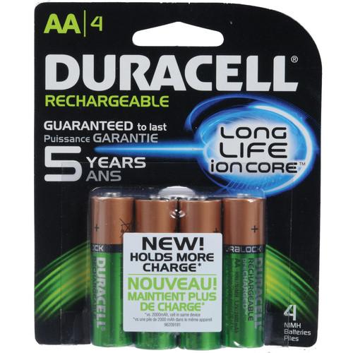 Duracell AA NiMH Pre-Charged Rechargeable Batteries DX1500B4N