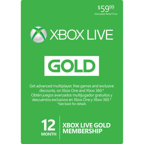 Microsoft Xbox Live 12-Month Gold Membership Card 52M-00339