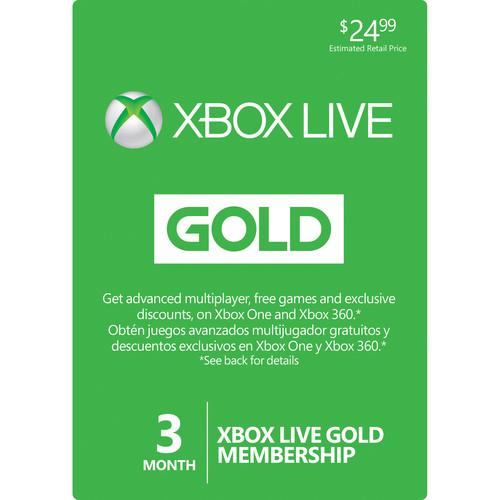 Microsoft Xbox Live 3-Month Gold Membership Card 52K-00153
