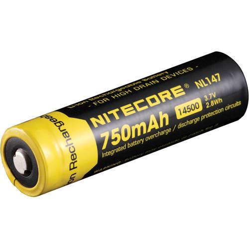 NITECORE 14500 Li-Ion Rechargeable Battery (750mAh) NL147, NITECORE, 14500, Li-Ion, Rechargeable, Battery, 750mAh, NL147,