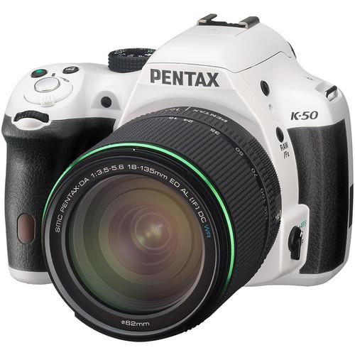 Pentax K-50 DSLR Camera with 18-135mm Lens (White) 10961