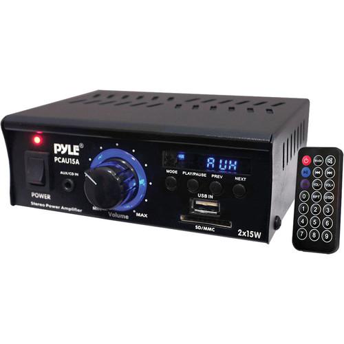 Pyle Pro PCAU15A Mini 2x15 Watt Stereo Amplifier PCAU15A, Pyle, Pro, PCAU15A, Mini, 2x15, Watt, Stereo, Amplifier, PCAU15A,