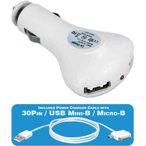 QVS USB Car Charger Kit with 3-in-1 Sync with Charger USBCC-K3