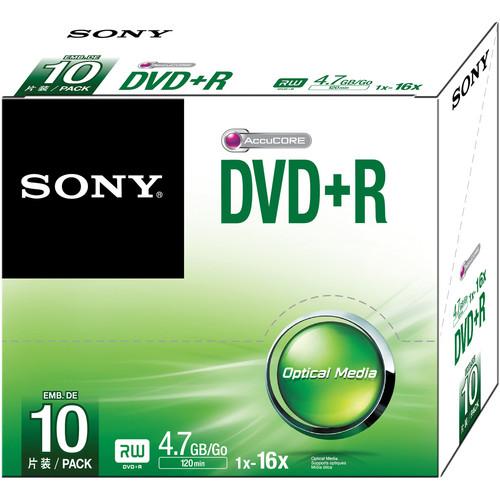 Sony DVD R 4.7GB Recordable Media Slim Case 10DPR47SS/US