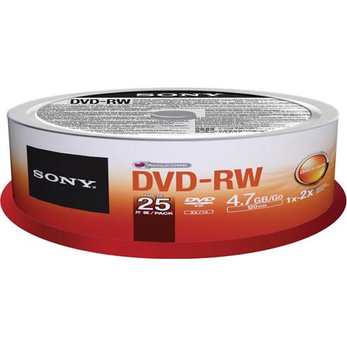 Sony DVD-RW 4.7GB Recordable Media Spindle (25 Discs) 25DMW47SPM, Sony, DVD-RW, 4.7GB, Recordable, Media, Spindle, 25, Discs, 25DMW47SPM
