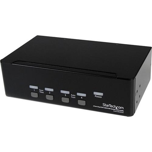 StarTech 4-Port Dual DVI 2.0 USB Hub KVM Switch SV431DD2DUA