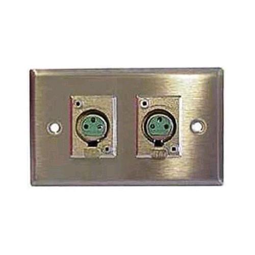 Switchcraft K3FS 1-Gang XLR Wall Plate with 2 Preloaded 22F1032
