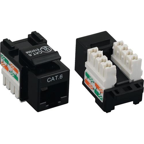 Tera Grand CAT6 Punch-Down Keystone Jack (Black) KEYJ-CAT6PD-BK