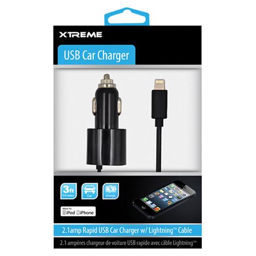 Xtreme Cables 3.0' 2.1 amp Rapid USB Car Charger 52810, Xtreme, Cables, 3.0', 2.1, amp, Rapid, USB, Car, Charger, 52810,
