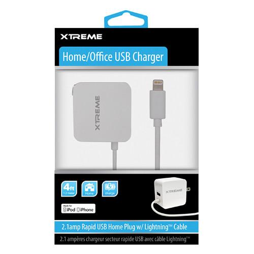 Xtreme Cables Home Office USB Charger with 4' Lightning 52840, Xtreme, Cables, Home, Office, USB, Charger, with, 4', Lightning, 52840