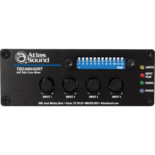 Atlas Sound TSD- MIX42RT 4x2 Mic/Line Mixer TSD-MIX42RT, Atlas, Sound, TSD-, MIX42RT, 4x2, Mic/Line, Mixer, TSD-MIX42RT,