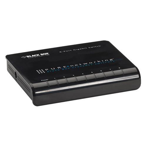 Black Box 8-Port 10/100/1000 Mb/s Gigabit Ethernet Switch, Black, Box, 8-Port, 10/100/1000, Mb/s, Gigabit, Ethernet, Switch