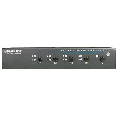 Black Box 8 x 1 VGA Switcher with RS-232 and Audio AVSW-VGA8X1A, Black, Box, 8, x, 1, VGA, Switcher, with, RS-232, Audio, AVSW-VGA8X1A