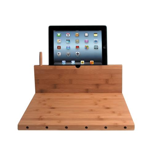 CTA Digital Bamboo Cutting Board with Tablet Stand PAD-BCBS