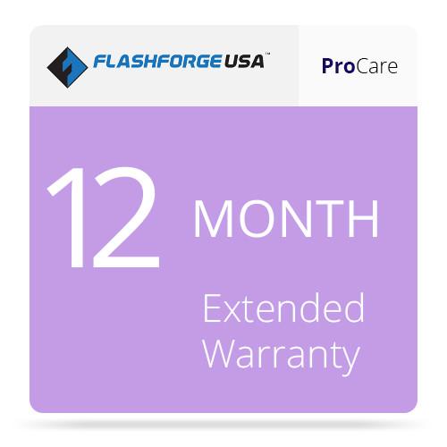 Flashforge ProCare 12-Month Extended Warranty 3D-FFG-12MO, Flashforge, ProCare, 12-Month, Extended, Warranty, 3D-FFG-12MO,