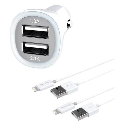 Kanex 2-Port USB Car Charger with Two Lightning Cables CLA2X8P