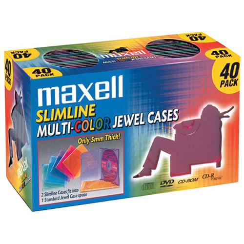 Maxell Slimline Multi-Color Jewel Cases for CDs & 190076