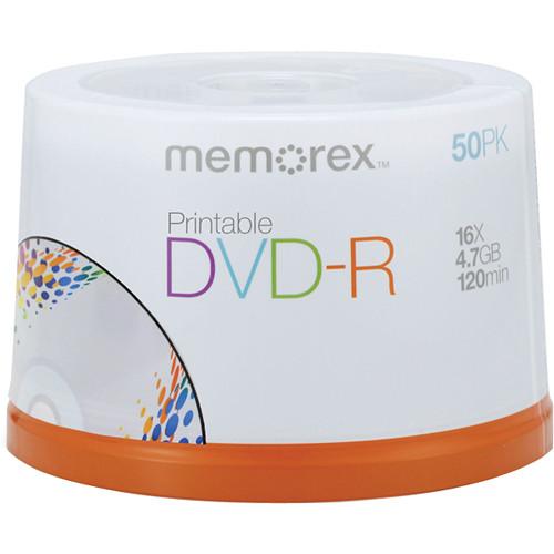 Memorex DVD-R 4.7GB 16x White Inkjet Printable Discs 04755