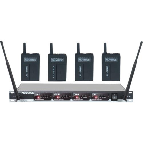NuVoice UH-580 UHF Wireless Headset System UH580-4, NuVoice, UH-580, UHF, Wireless, Headset, System, UH580-4,